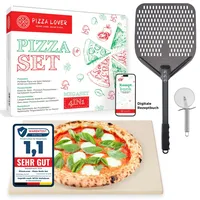 Pizza Lover Pizzastein-Set 38 x 30 cm Cordierit braun
