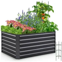 luxuskollektion Hochbeet Metall Pflanzbeet 180 x 90 x 30 cm Grau