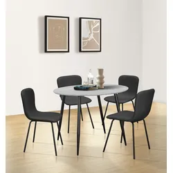 Esstisch LEONIQUE "Eadwine, Topseller Tisch, Küschentisch", grau (stein, schwarz, stein), B:100cm H:76cm T:100cm, Tische, Gestell aus Metall, in verschiedenen Größen und Farben