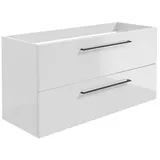 Camargue Espacio Waschtischunterschrank  (120 x 46 x 60 cm, Farbe Griff: Schwarz, 2 Siphonausschnitte, Mira)