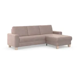 Home Affaire Ecksofa HOME AFFAIRE "Summer L-Form", rosa (altrosa), B:249cm H:91cm T:164cm, 95% Polyester, 5% Polyamid, Sofas, Ecksofa, mit Recamiere, mit oder ohne Bettfunktion und Bettkasten, Cord-Bezug