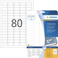 Herma Etiketten, weiß 35,6x16,9 25 Blatt 2000 St. ablösbar