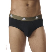 Adidas Herren Multipack Brief (3pk) und Active Flex Cotton (6 Pack) Slip, Schwarz 5, M