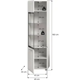 Möbel Boss Vitrine Ice 45 x 34 x 160 cm Weiß
