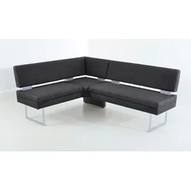 K+W Komfort & Wohnen Eckbank K+W KOMFORT & WOHNEN, schwarz (schwarz 81), B:158cm H:89cm T:199cm, Sitzbänke, Eckbank, langer Schenkel links oder rechts, mit dekorativen Distanzhalter