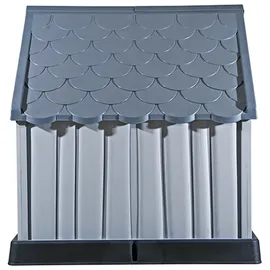 vidaXL Hundehütte Grau 92x87x91 cm Kunststoff
