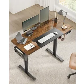 Songmics Höhenverstellbarer Schreibtisch 160 x 60 cm Vintagebraun/Mattschwarz