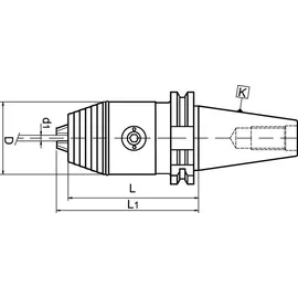 WTE NC-Schnellspannbohrfutter DIN 69871A Spann-D.0,5-13mm SK40 A.-L.96mm