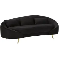 Mauro Ferretti 3-SITZ-SOFA OSLO MIT SCHWARZEN KISSEN CM 185X84X68