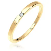 Elli DIAMONDS Verlobungsring Ehering Solitär Diamant Weiß (0.015 ct) Schmuck Geschenk 585 Gelbgold goldfarben|weiß 58 mm