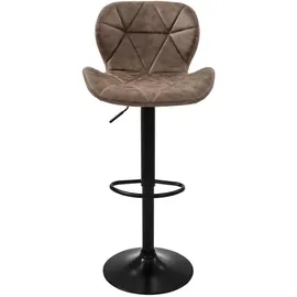 ML-Design Barhocker 2Er Set Kunstleder Braun Barstuhl mit Rückenlehne Fußstütze