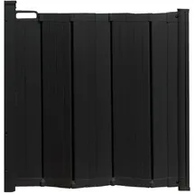 Safetots Automatisches Faltbares Einziehbares Babygitter, 55cm - 113.5cm, Schwarz, Faltbares Treppenschutzgitter, Einziehbares Sicherheitsgitter