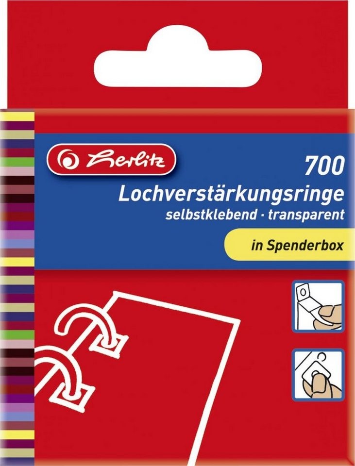 Preisvergleich Produktbild Herlitz Collegeblock herlitz Lochverstärker 700er-Box, transparent