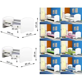 Clamaro Kinderbett Fantasia, weiss mit farbigem Seitenteil, Kinder, Bett, mit oder ohne Schublade, Bettgröße:140 x 70 cm, Mit Schublade:Ohne Schu... - Weiß