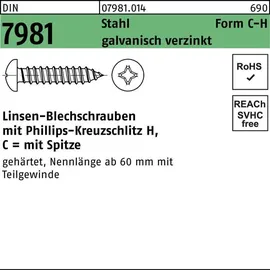 Reyher Blechschraube DIN 7981 C 4,8 x 60 mm 250 Stück