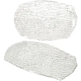VAN WELL 2er Set St. Tropez Servierplatte Glas rechteckig 34,0 x 23,0 cm - 5410040