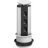 EVOline Port 3-fach Steckdosenleiste Schwarz-Silber
