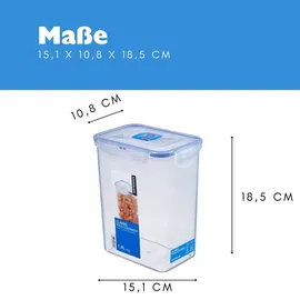 Lock & Lock Vorratsdose rechteckig transparent 15,1 x 10,8 x 18,5 cm 1,8 l