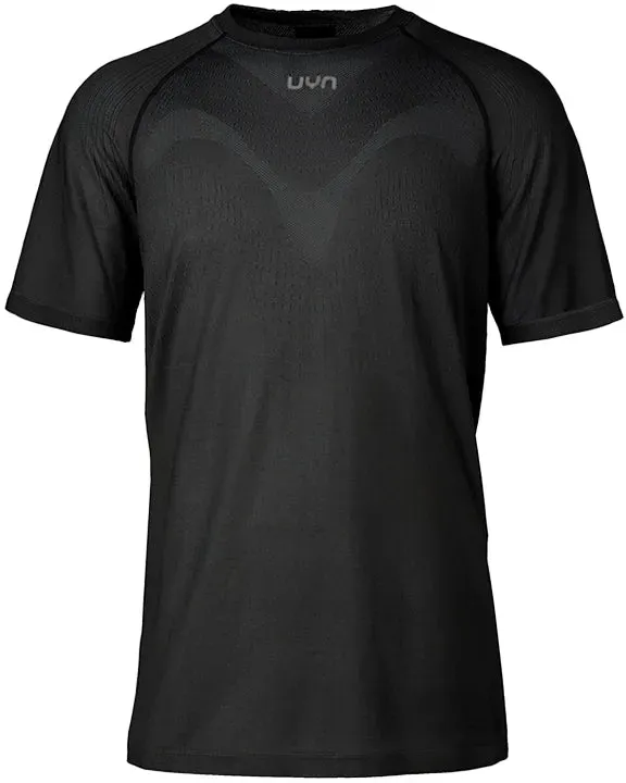UYN Herrenlaufshirt kurzärmelig Kymra, ultraleichtes Laufshirt für dynamische Einheiten und längere Läufe, schwarz - schwarz / L