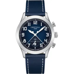 Certina Leder Pilot C024.617.16.042.00 - dunkelblau,blau,genarbt,kalb - 43mm