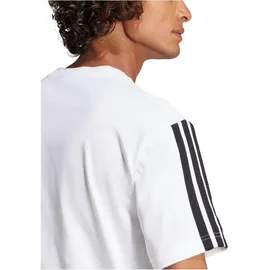 adidas Essentials 3-Streifen Single Jersey Kurzarm-T-Shirt White 2 / Black L