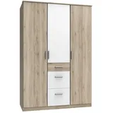 Lomadox Kleiderschrank Johannesburg-43 135 x 199 x 58 cm Braun/Weiß