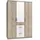 Lomadox Kleiderschrank Johannesburg-43 135 x 199 x 58 cm Braun/Weiß