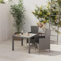 vidaXL Garten-Essgruppe 3-tlg. Grau