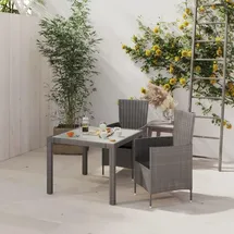 vidaXL Garten-Essgruppe 3-tlg. Grau