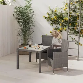 vidaXL Garten-Essgruppe 3-tlg. Grau