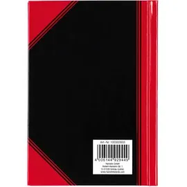 Bantex Notizbuch Chinakladde DIN A6 blanko, schwarz/rot Hardcover 192 Seiten, 1 St.