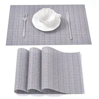 simurq Tischsets Abwaschbar - Platzsets aus PVC, rutschfest und Waschbar - Platzdeckchen - Tischunterlage, Platzset, Tischuntersetzer für Esszimmer, Küche und Restaurant (Grau Mix, 4er Set)