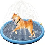 Hundepool, 100 cm Sprinkler Matte für Hunde Splash Pad, faltbar verdickte Outdoo