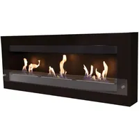 Purline - Extragroßer wandmontierter Ethanol-Kamin aus Stahl und gehärtetem Glas