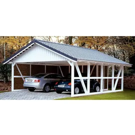 SKANHOLZ Fachwerk-Doppelcarport Schwarzwald 6,84 x 7,72 m unbehandelt