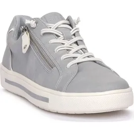 bonprix Jana Damen Sneaker flach mit Reißverschluss Vegan, Blau 37