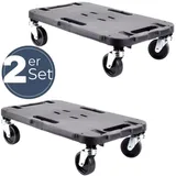 GarPet 2x Transportroller Rollbrett Transportrollen Rollbrett Werkstatt Pflanzen Rollbretter Transport Möbelrollen flach Pflanzenroller eckig