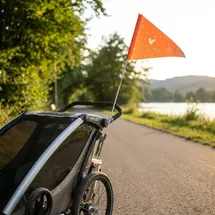 XLC Sicherheitswimpel SF-C02 Fahrradwimpel dreiteilig orange/weiß