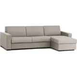 Talamo Italia Schlafsofa Alicya, Ecksofa, 100% Italy, Sofa mit Drehöffnung, mit Wendebehälter Halbinsel, mit Standard-armlehnen, Cm 280x95h90, Turteltaube - Grau