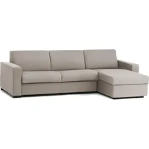 Talamo Italia Schlafsofa Alicya, Ecksofa, 100% Italy, Sofa mit Drehöffnung, mit Wendebehälter Halbinsel, mit Standard-armlehnen, Cm 280x95h90, Turteltaube - Grau