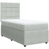 vidaXL Boxspringbett mit Matratze Hellgrau 100x200 cm Samt