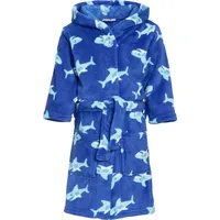 Playshoes Fleece-Bademantel Hai, blau