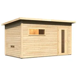 Karibu Gartensauna Saunahaus Hytti 6 naturbelassen Energiesparende Saunatür Ohne Ofen