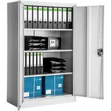 Tectake Aktenschrank, Grau, Metall, 90x140x40 cm,