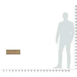 komto Wandregal mit Schublade Honing Eiche - Nachttisch Hängend 2er Set Nachttisch Wandmontage Wandschublade Nachtschrank Hängend | Monaco 46 x 30 x 15 cm