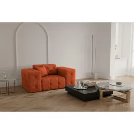 Fun Möbel Sessel Chantal Stoff Opera Velvet 70 x 80 x 80 cm Orange mit Zierkissen