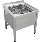KWC AR Standausguss, SIRIUS, Edelstahl, 650x650x598 mm, Klapprost, geschraubt