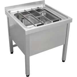 KWC AR Standausguss, SIRIUS, Edelstahl, 650x650x598 mm, Klapprost, geschraubt
