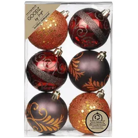 INGE-GLAS Weihnachtskugeln 8cm Kunststoff Christbaumkugeln Weihnachtsbaumkugeln braun