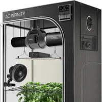 AC Infinity Advance Grow System 3x3, 3-Pflanzen-Kit, WiFi-Integrated Grow Tent Kit, automatisierte Belüftung, Zirkulation, Zeitplan Full Spectrum Samsung LM301H LED Grow Light, 2000D Mylar Tent
